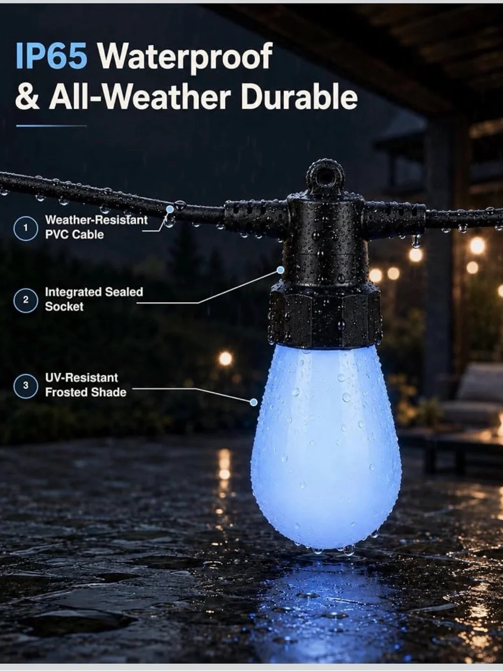 Outdoor String Lights 50FT